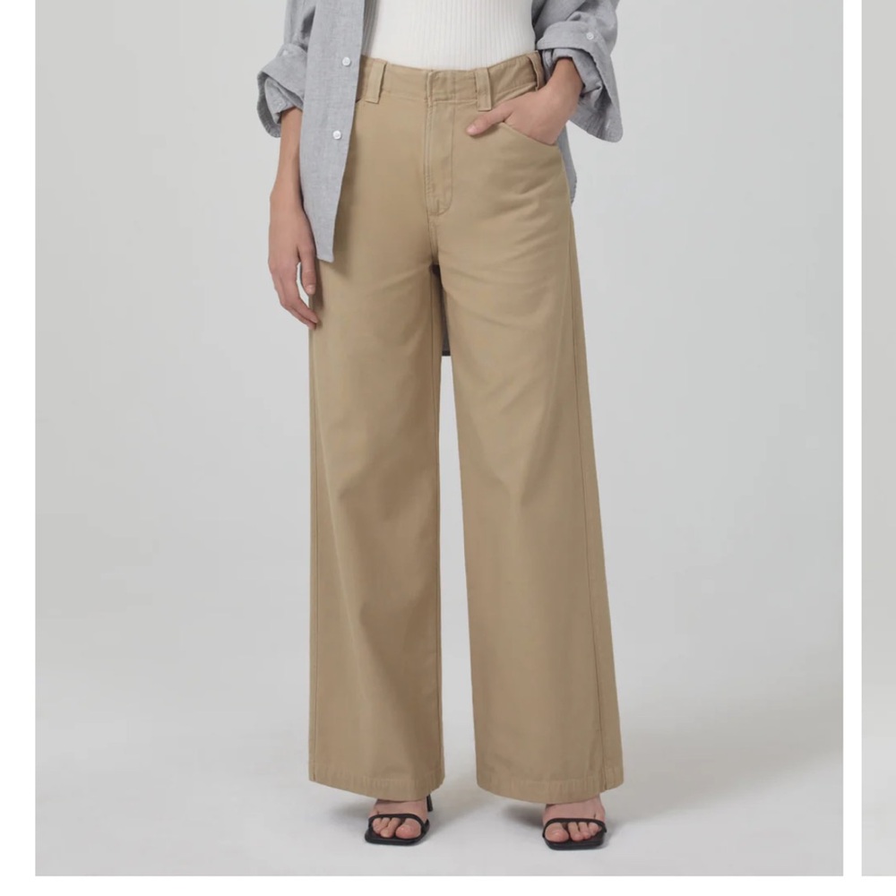 Citizens Of Humanity Wide Leg Trousers in Khaki